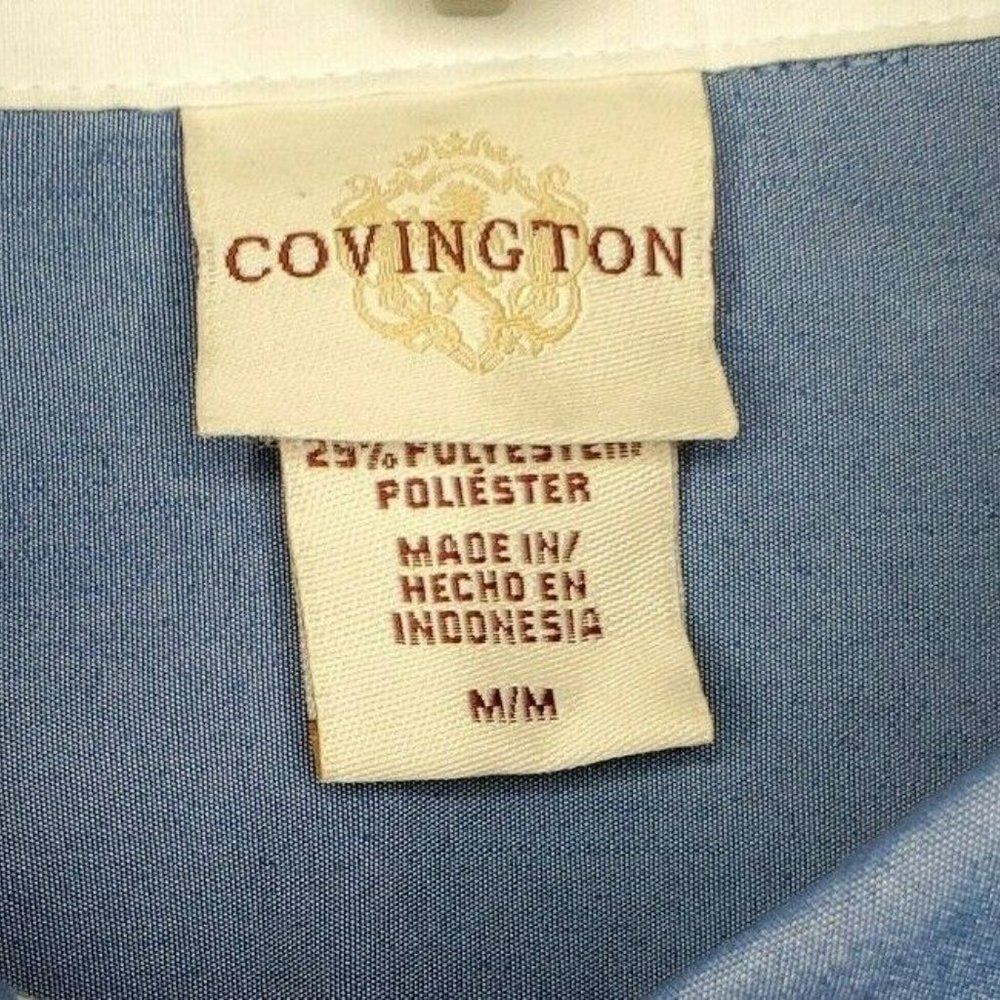 Covington Blue Button Shoulder Designer Shirt - image 3